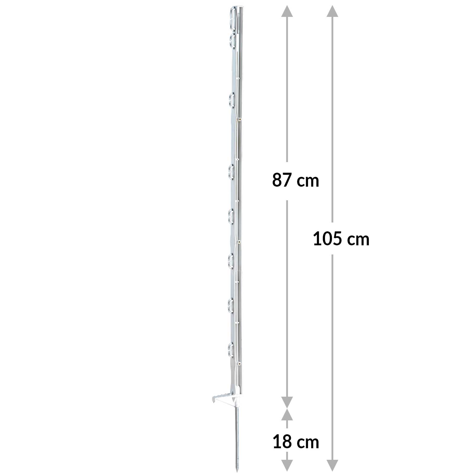 5x AKO Stängselstolpe för betesmark ECO 105cm vit