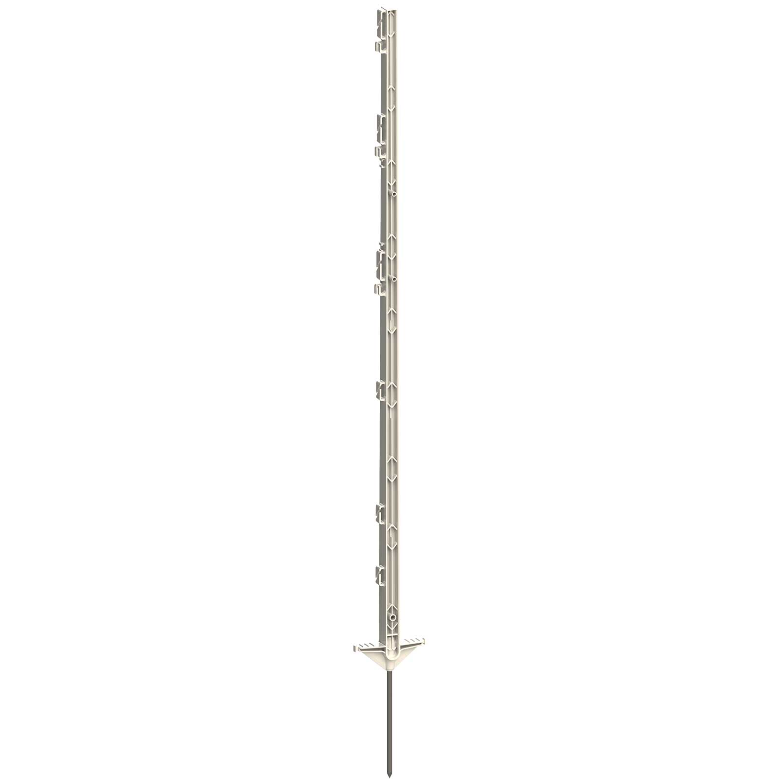 20x Stängselstolpe för betesmark 125 cm, dubbel profil, vit