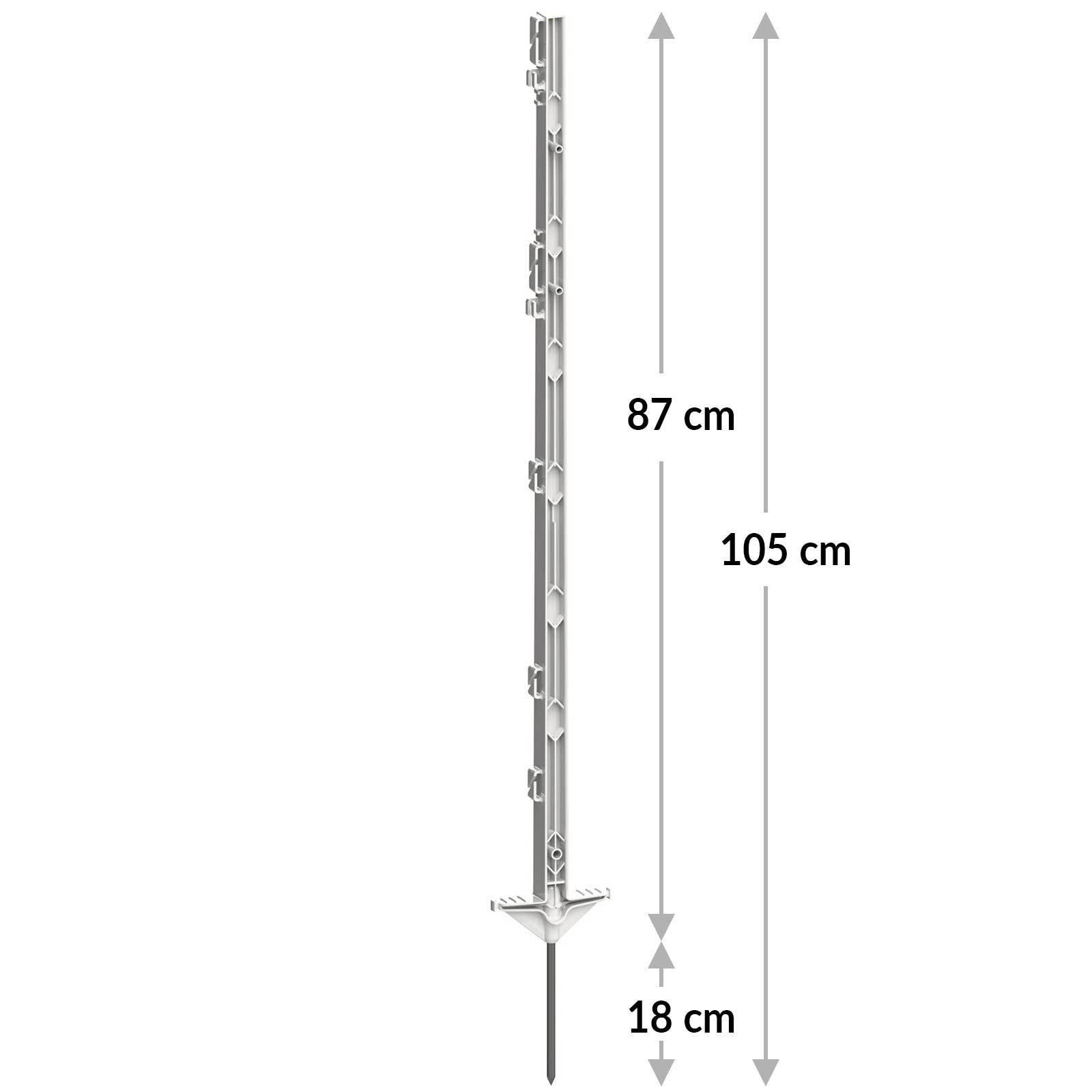 5x AKO Staketstolpe CLASSIC 105cm, dubbelt steg, vit