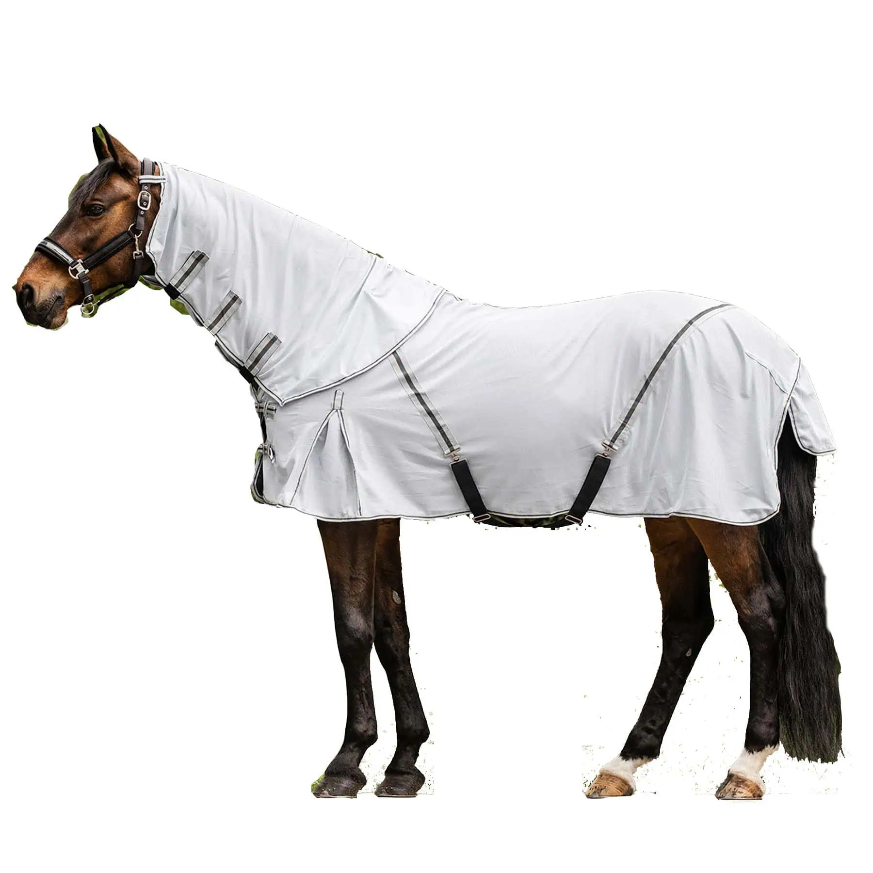 PROTECT Fly Rug featuring a detachable neck part silver grey/gray 115