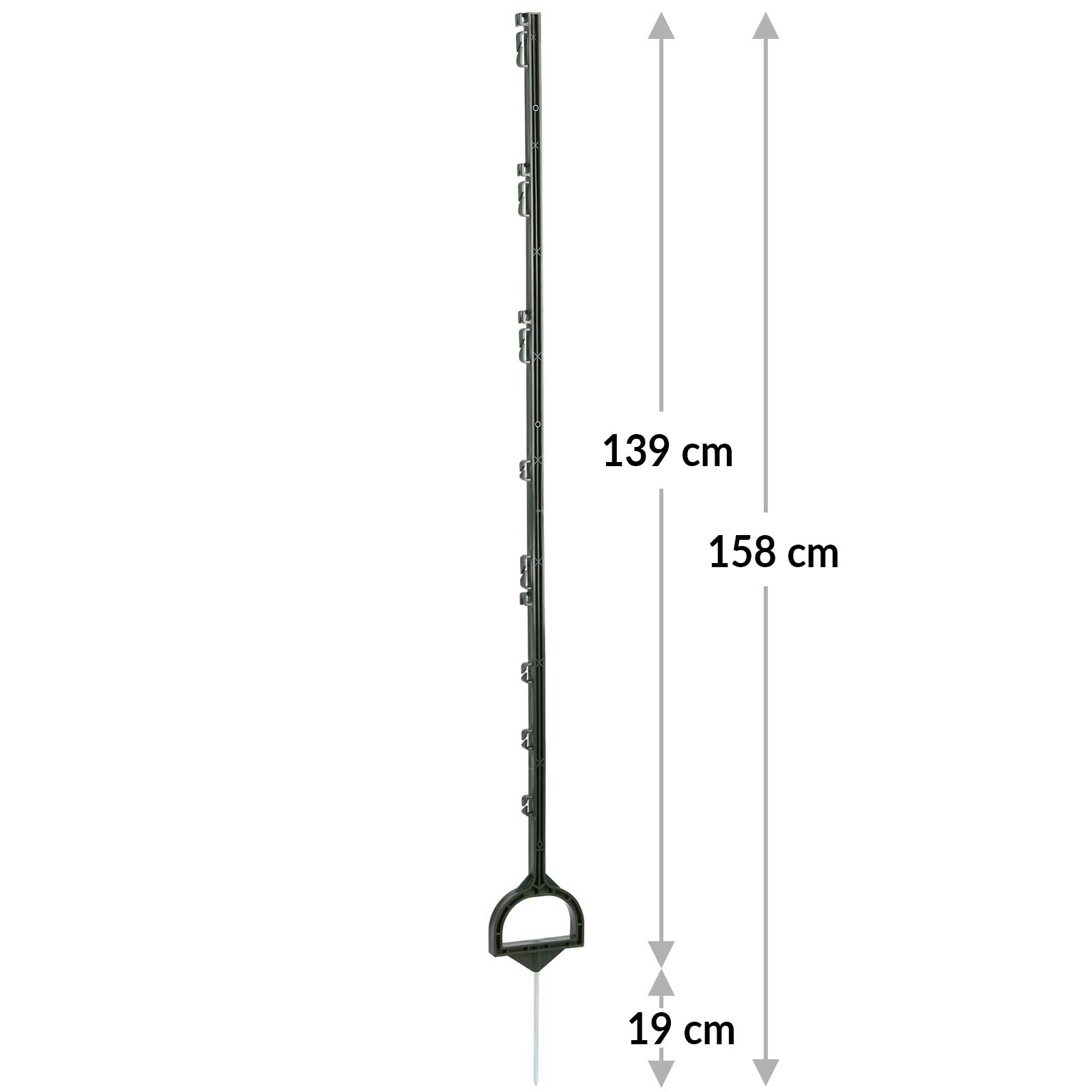 5x Plaststolpe 158cm grön