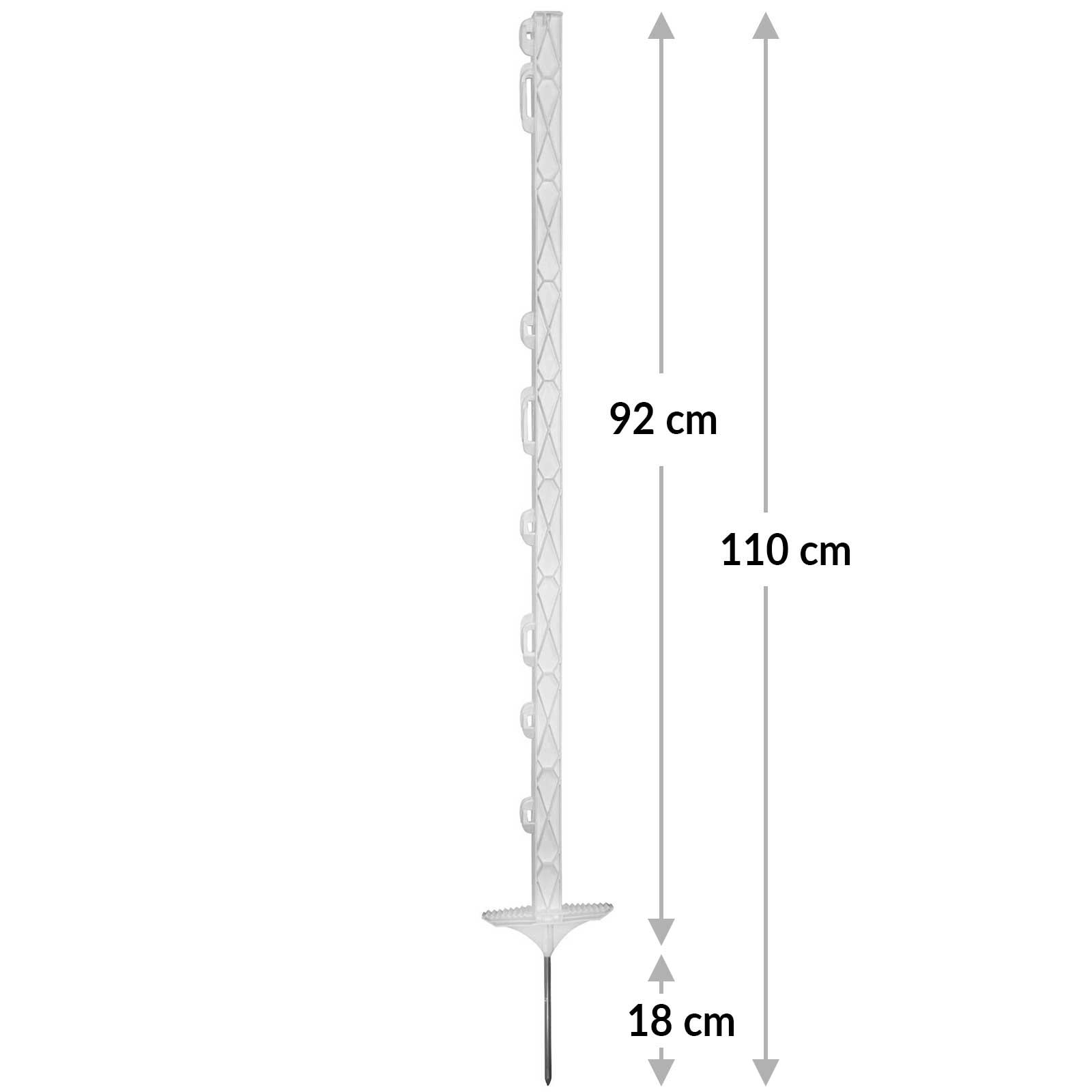20x Stängselstolpe för betesmark 110 cm, dubbelt steg