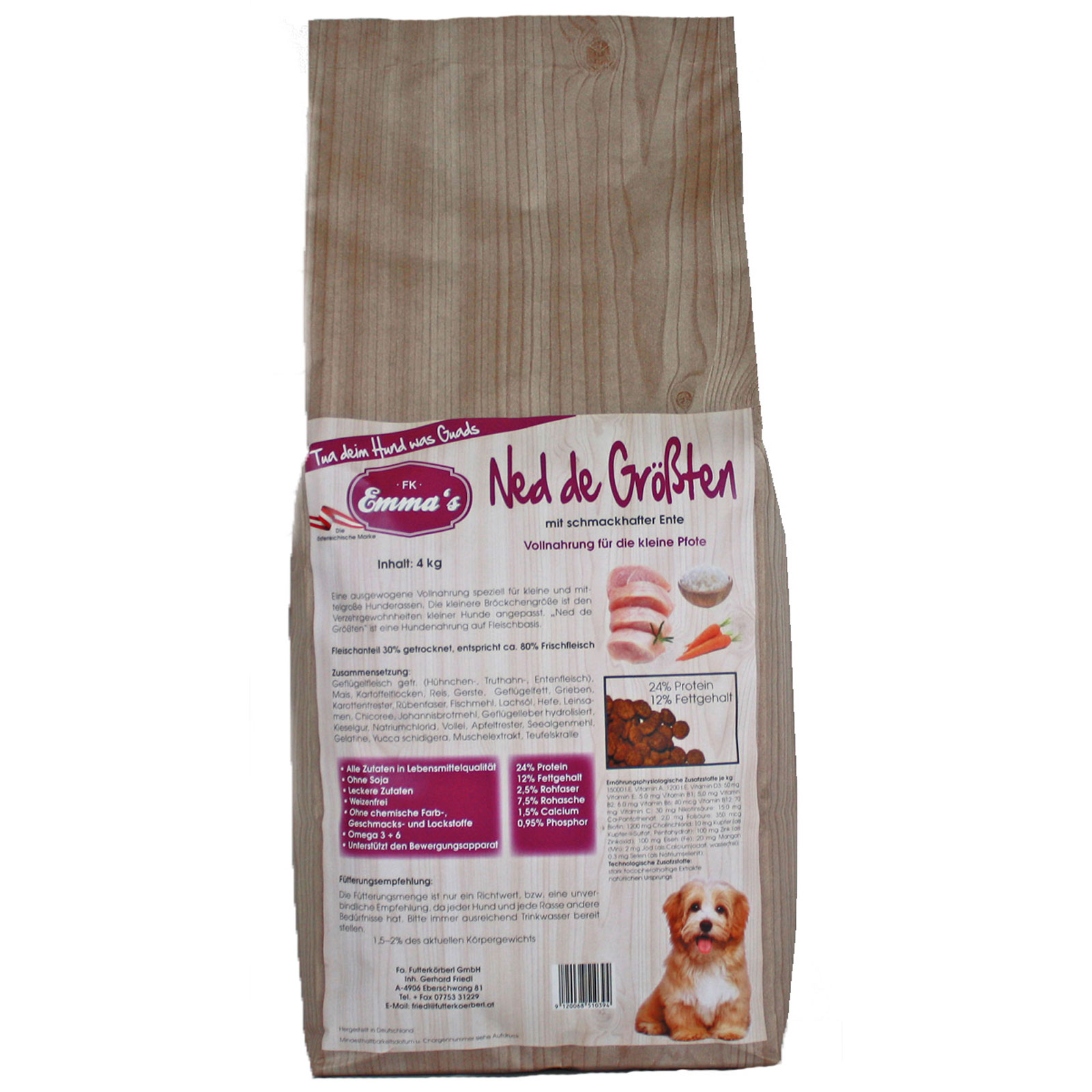 Emmas Hundfoder Ned de Largest torrfoder 4 kg