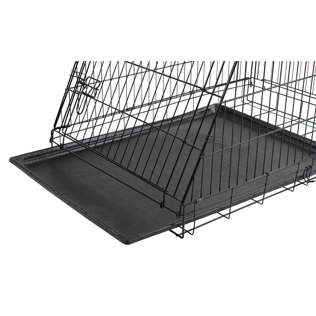 Dog Cage collapsible black 76x54x64cm, 2 doors