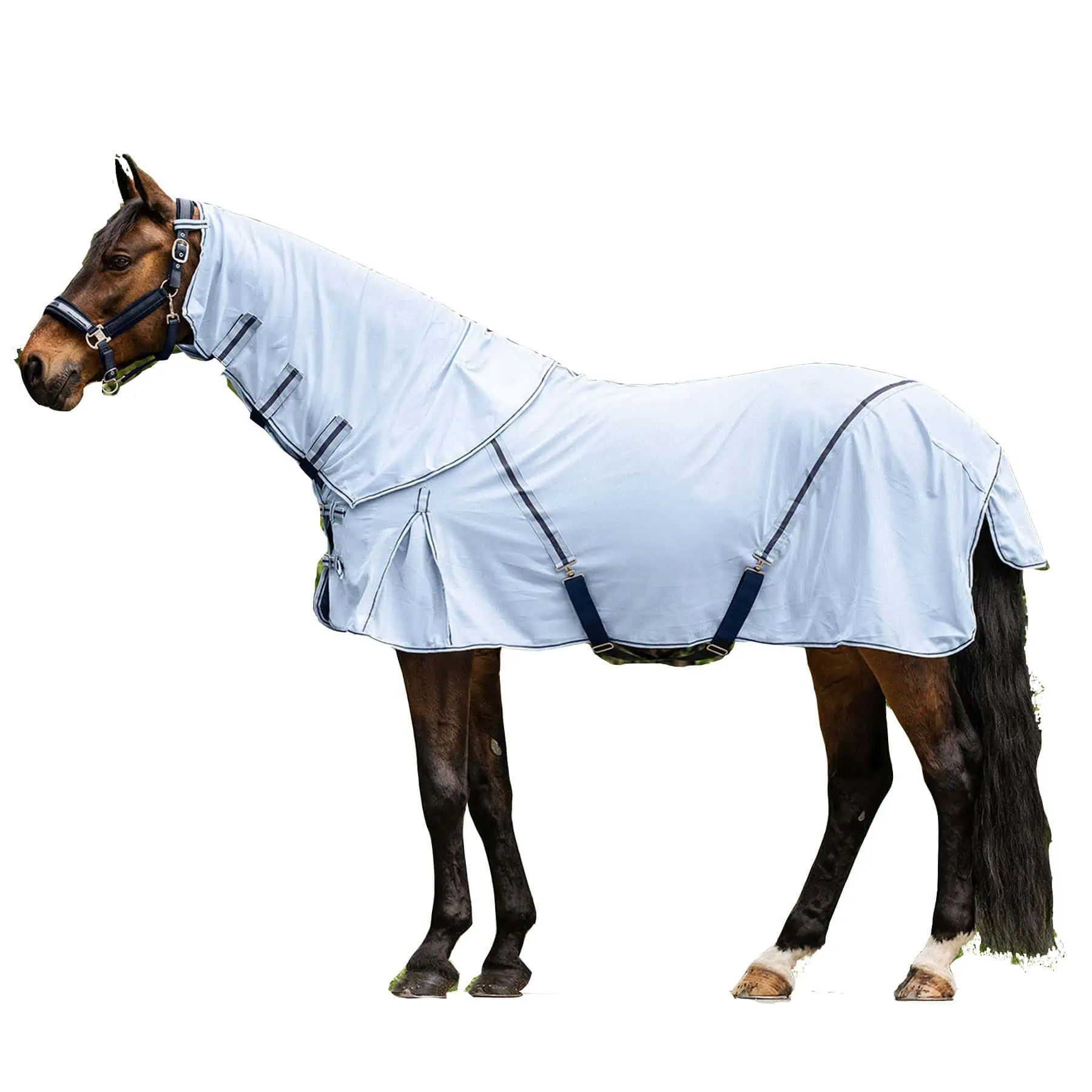 PROTECT Fly Rug featuring a detachable neck part light blue/night blue 145