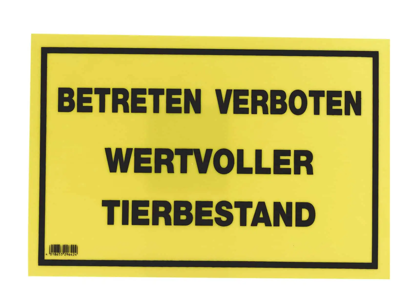 Warning sign plastic, 20 x 30 cm
