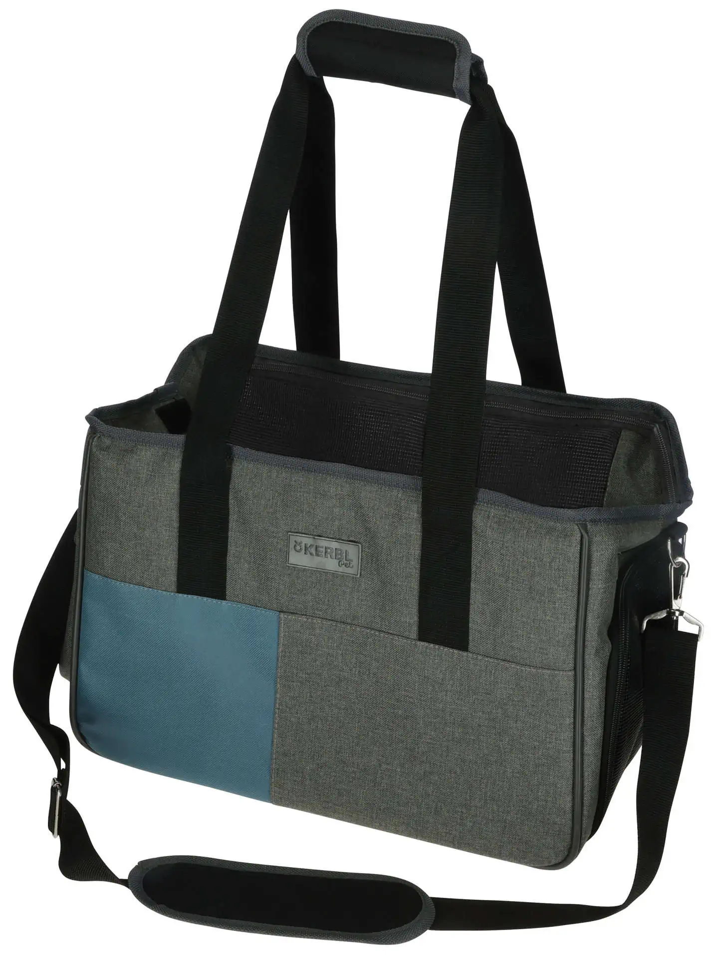 Transportväska för semesterhund 40x20x27cm grå/blå