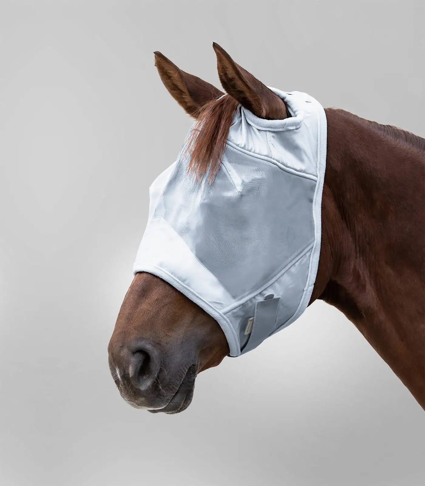 PREMIUM Fly Mask without ear protection silver gray COB