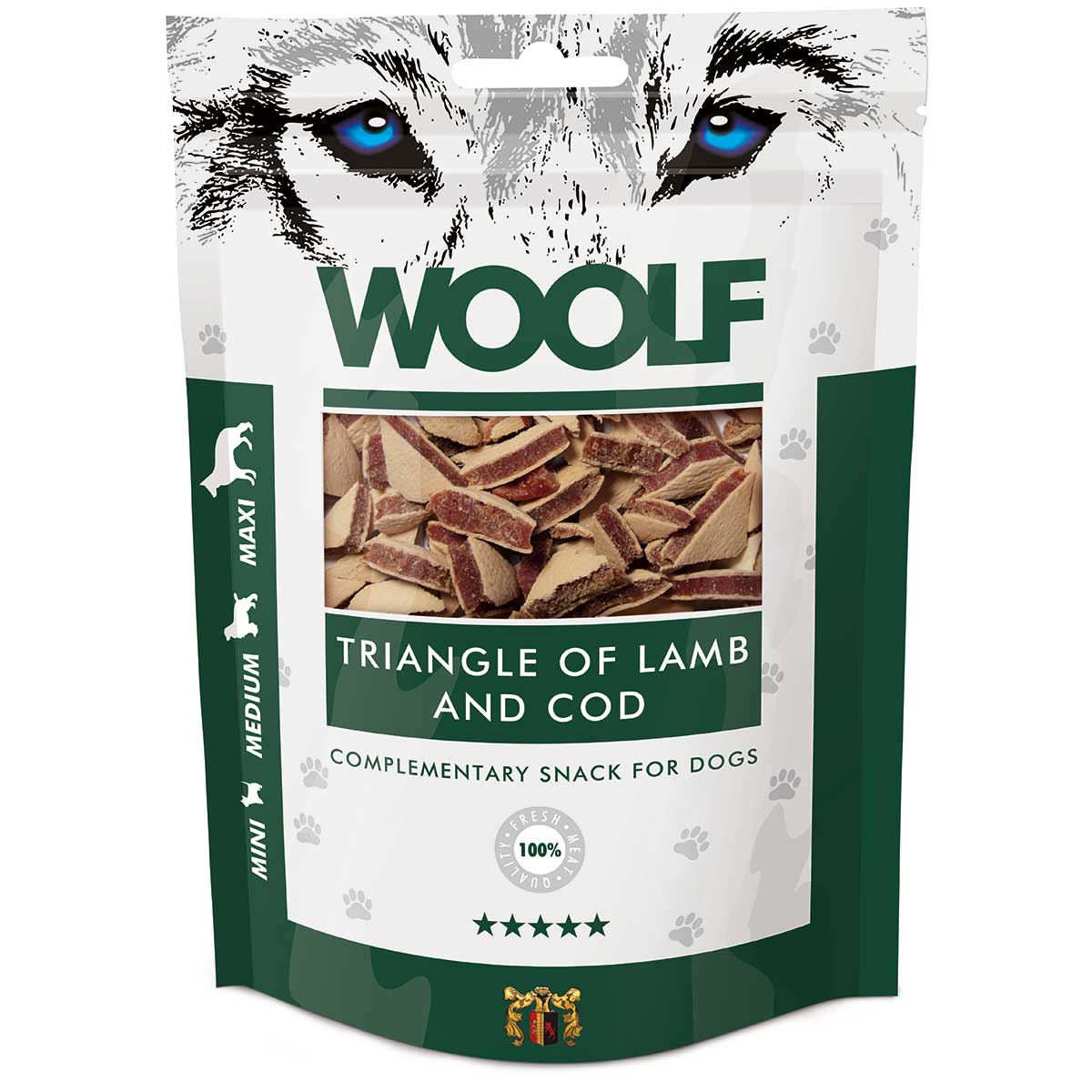 Woolf Hundgodis lamm- och torskbitar