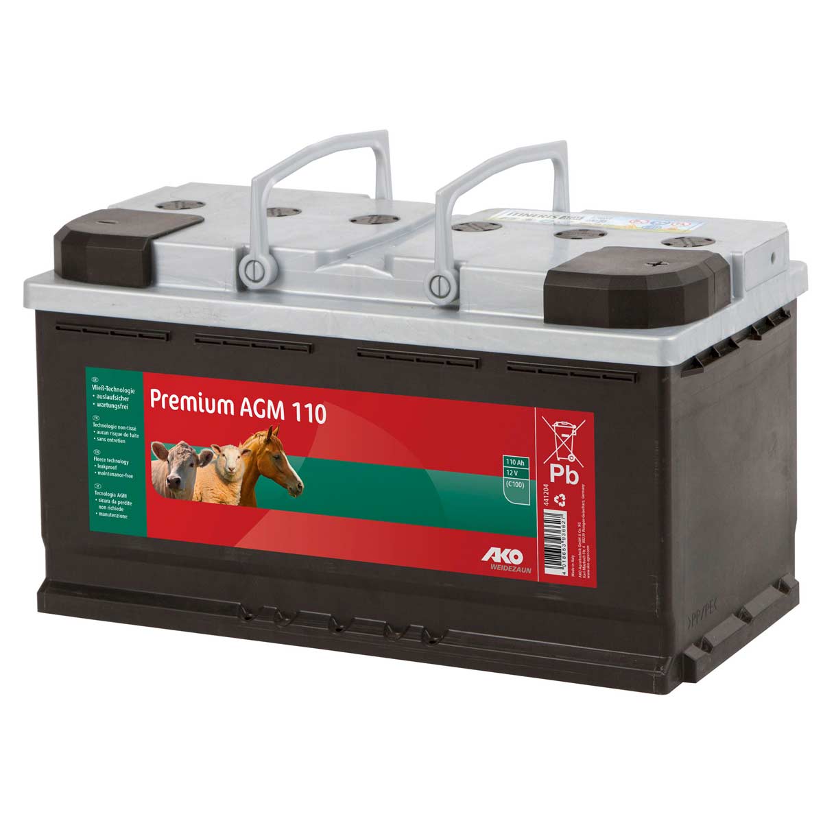 AGM-batteri batteri för betesmarker 12V 110 Ah