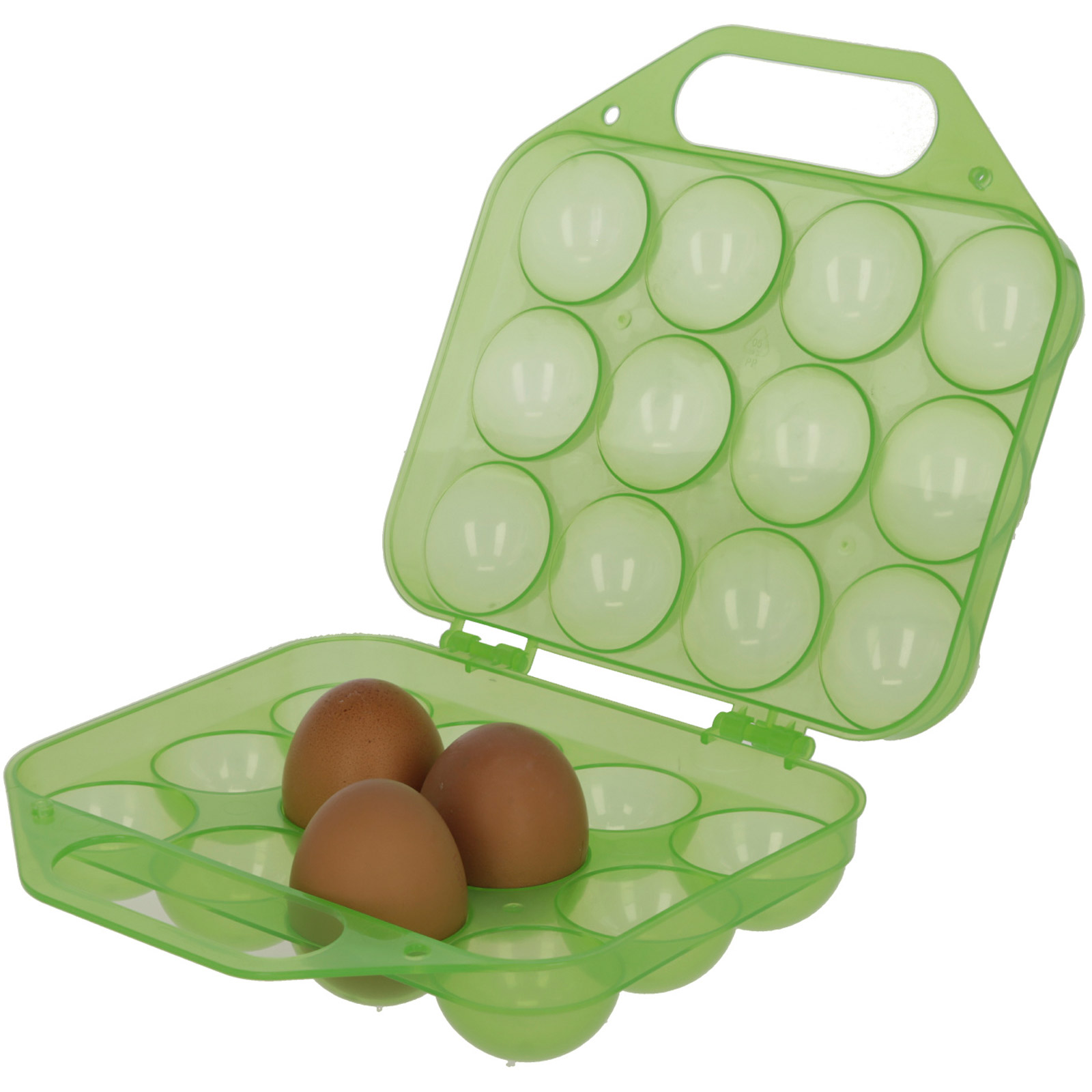 Äggtransportlåda av plast för 12 ägg, grön