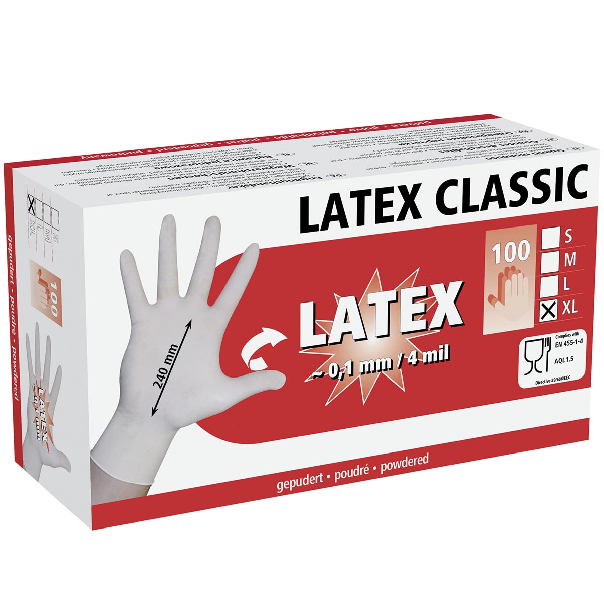 Engångshandskar Latex Classic L