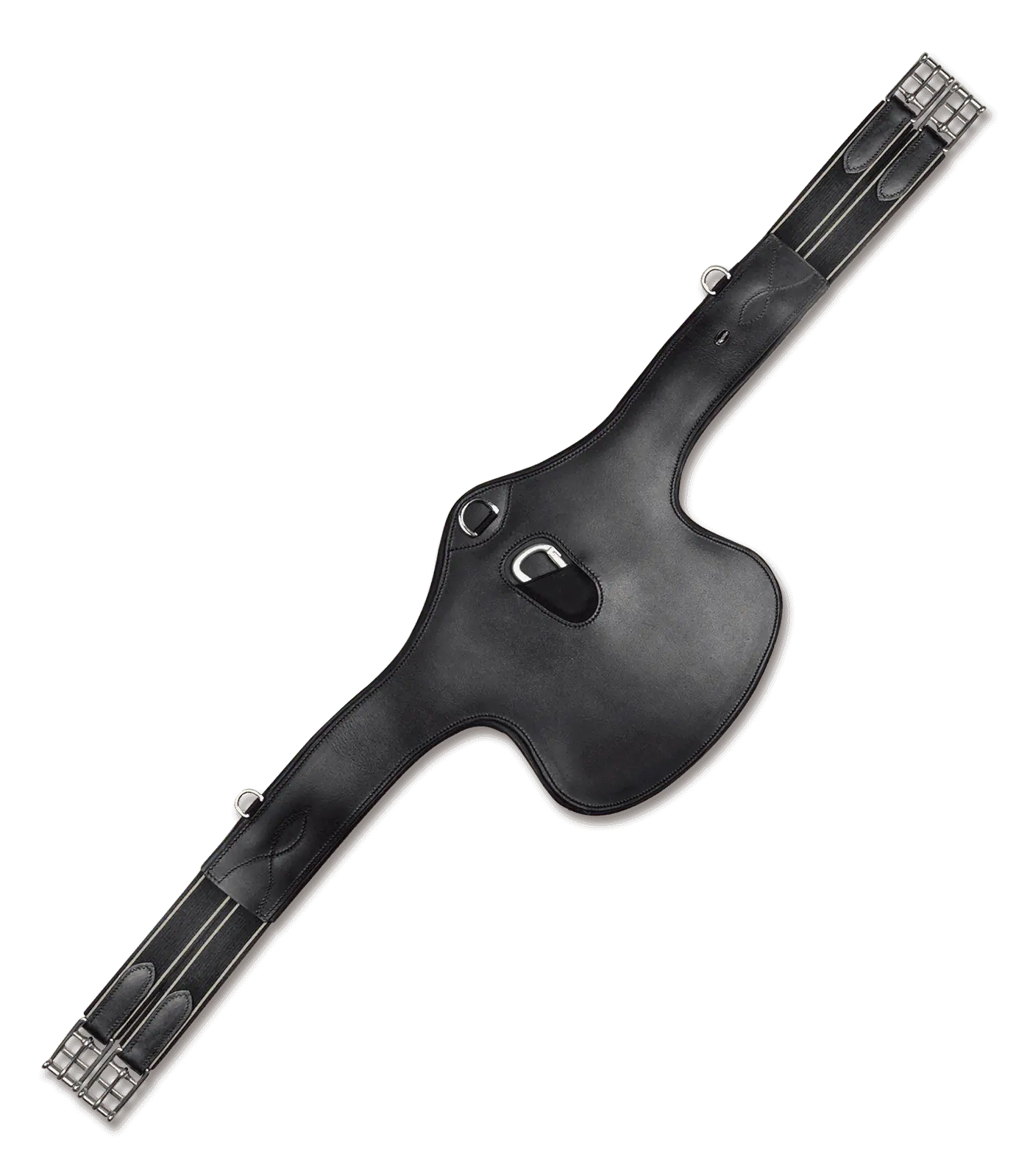 Leather Girth - with stud guard black 120