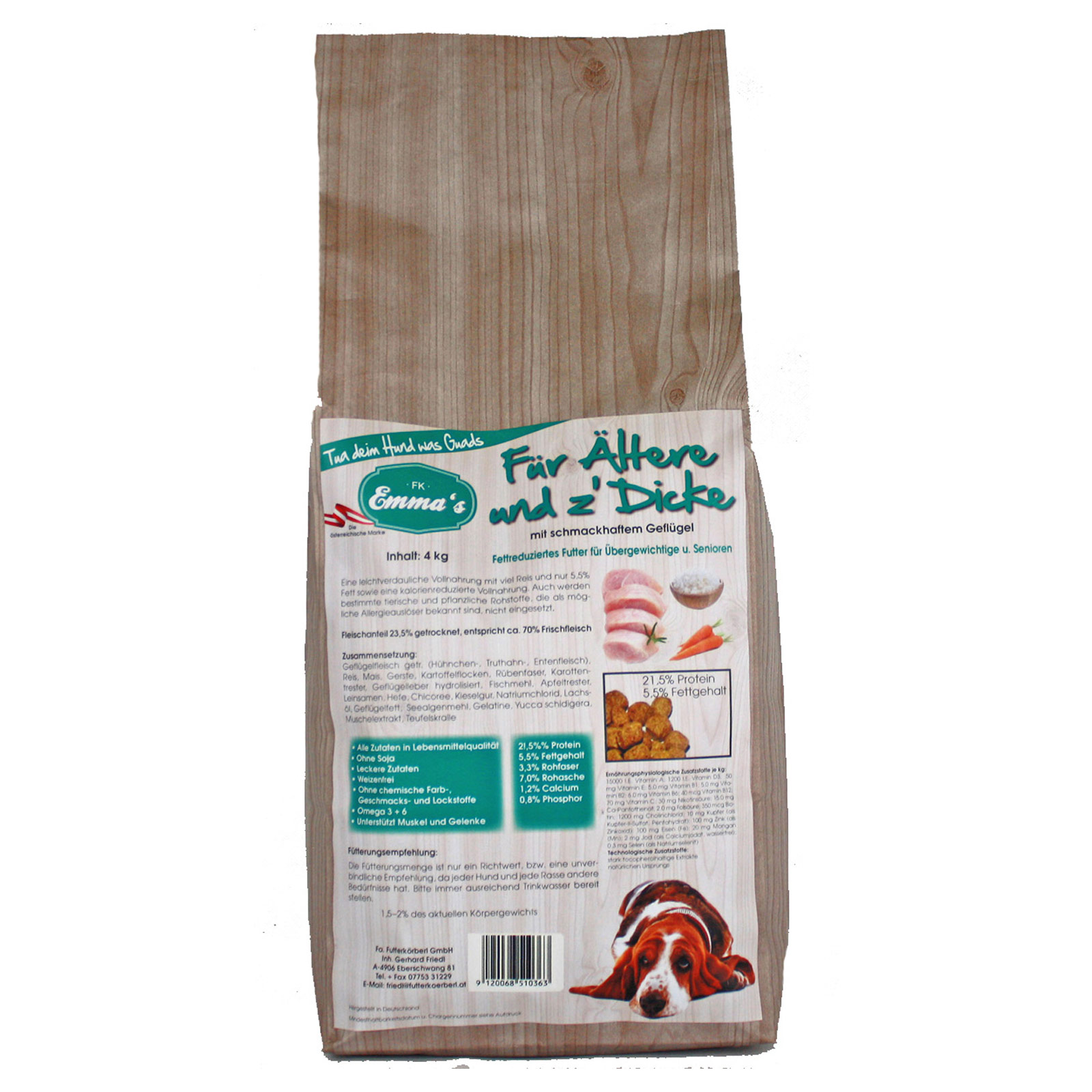 Hundfoder Äldre & Runda Hundar 4 kg