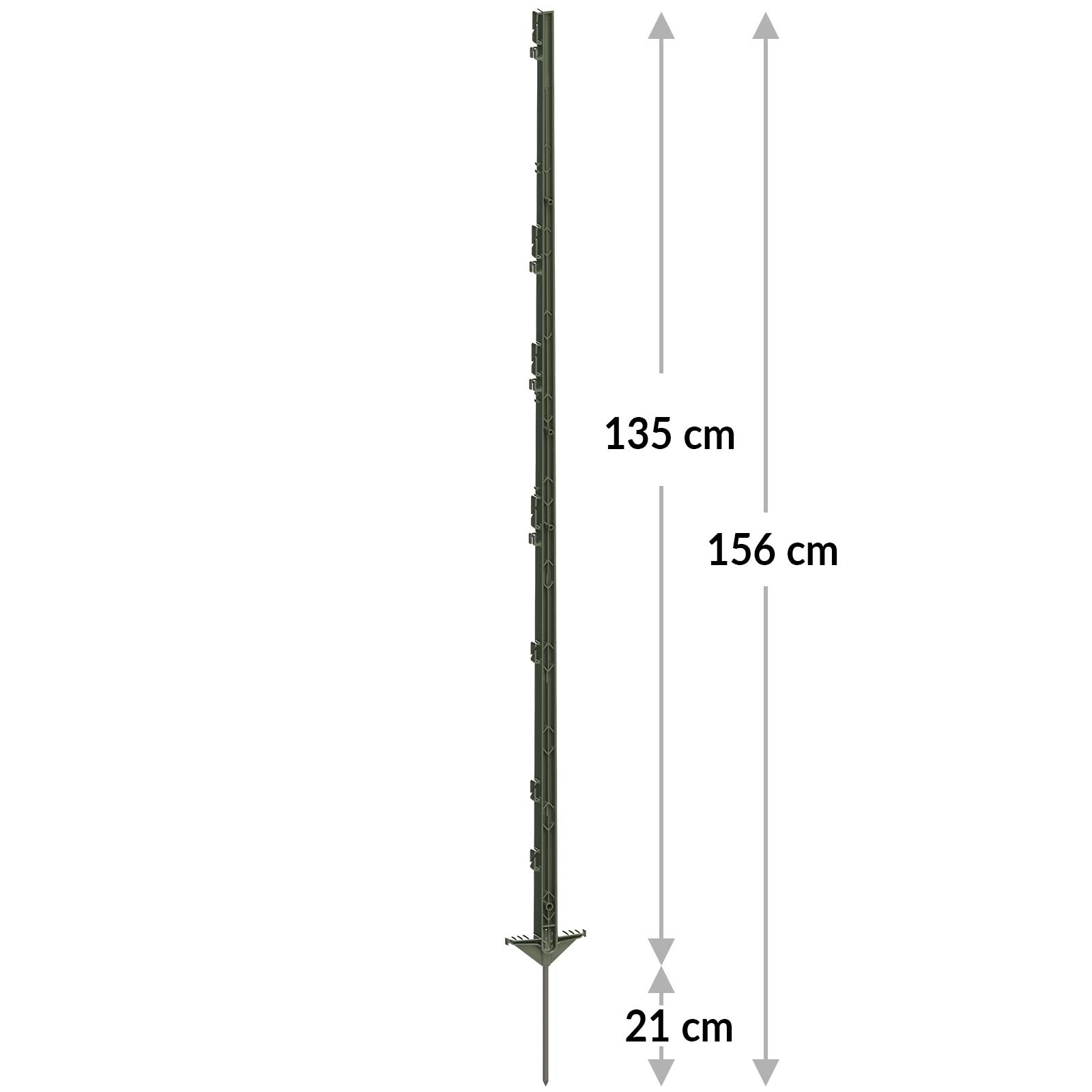 5x AKO Plastpål CLASSIC 156 cm, dubbla slitbanor, grönt