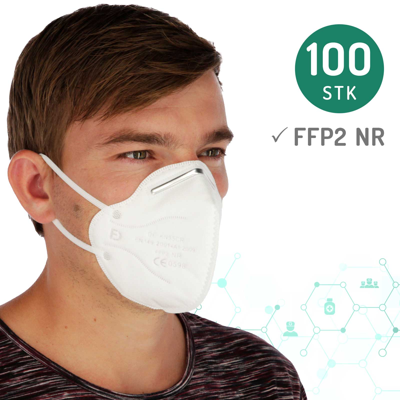 100x mask FFP2 NR utan ventil