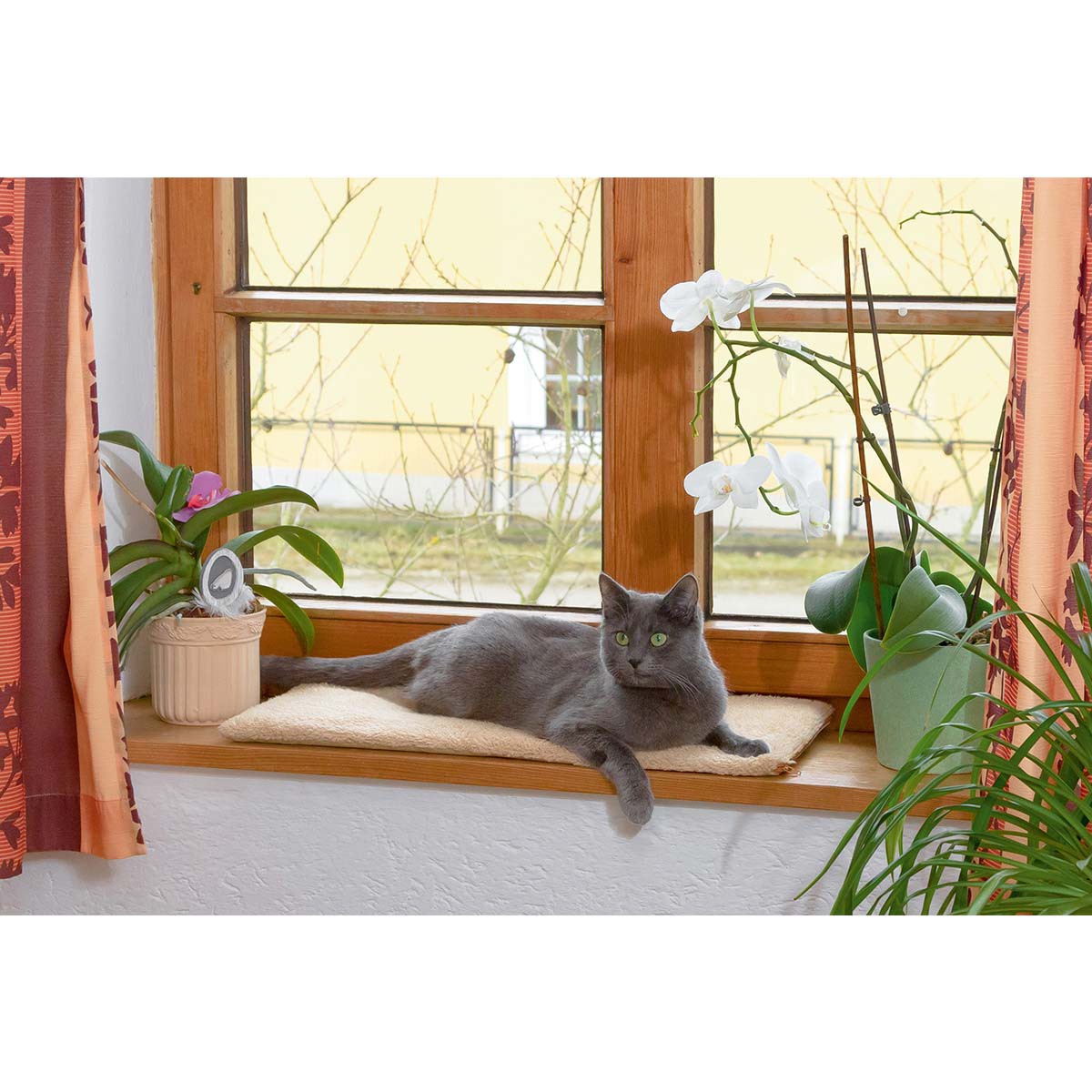 Kerbl fönsterstolsdyna för katter, självvärmande
