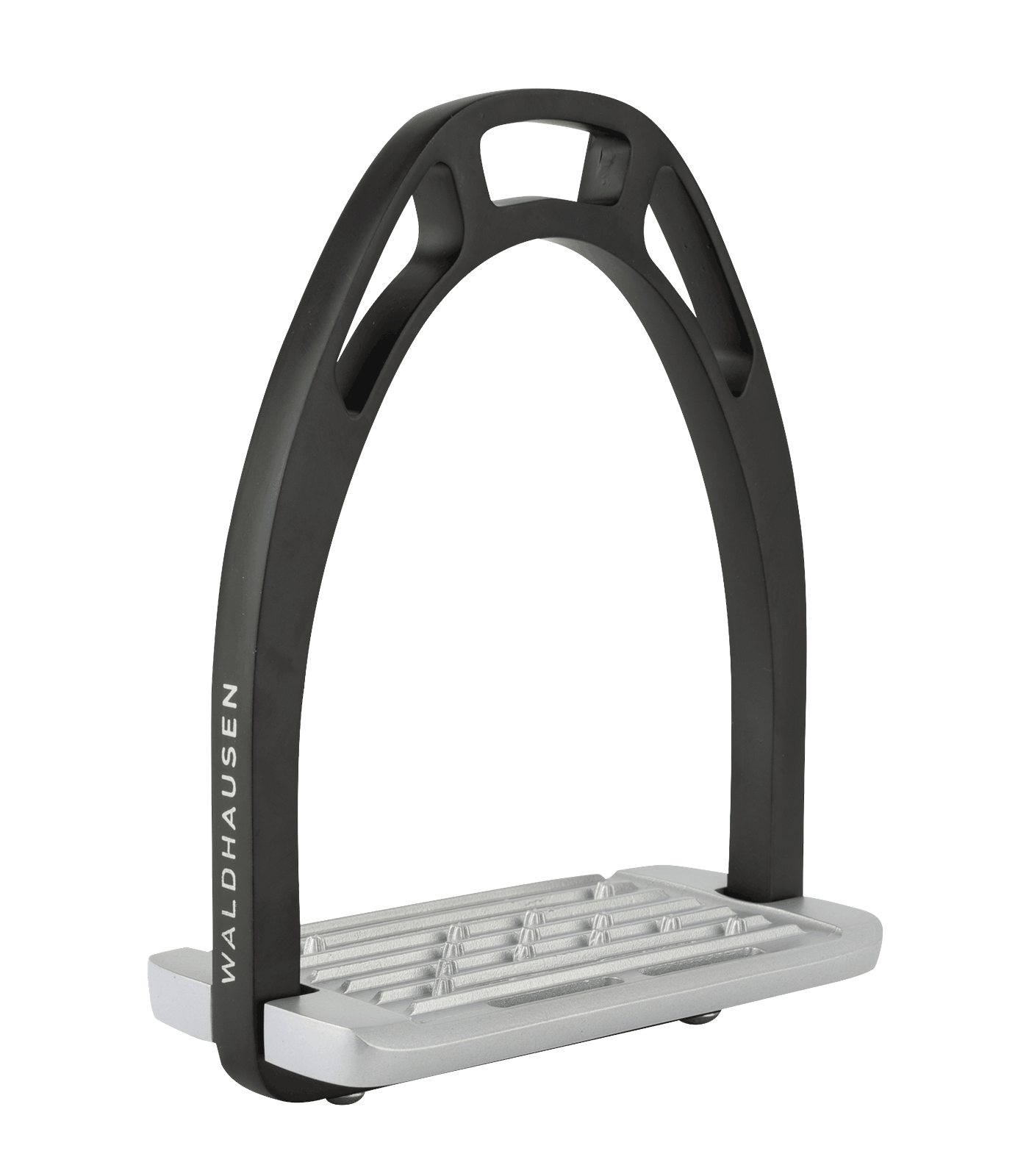 Waldhausen aluminum stirrups, black/silver, 12cm