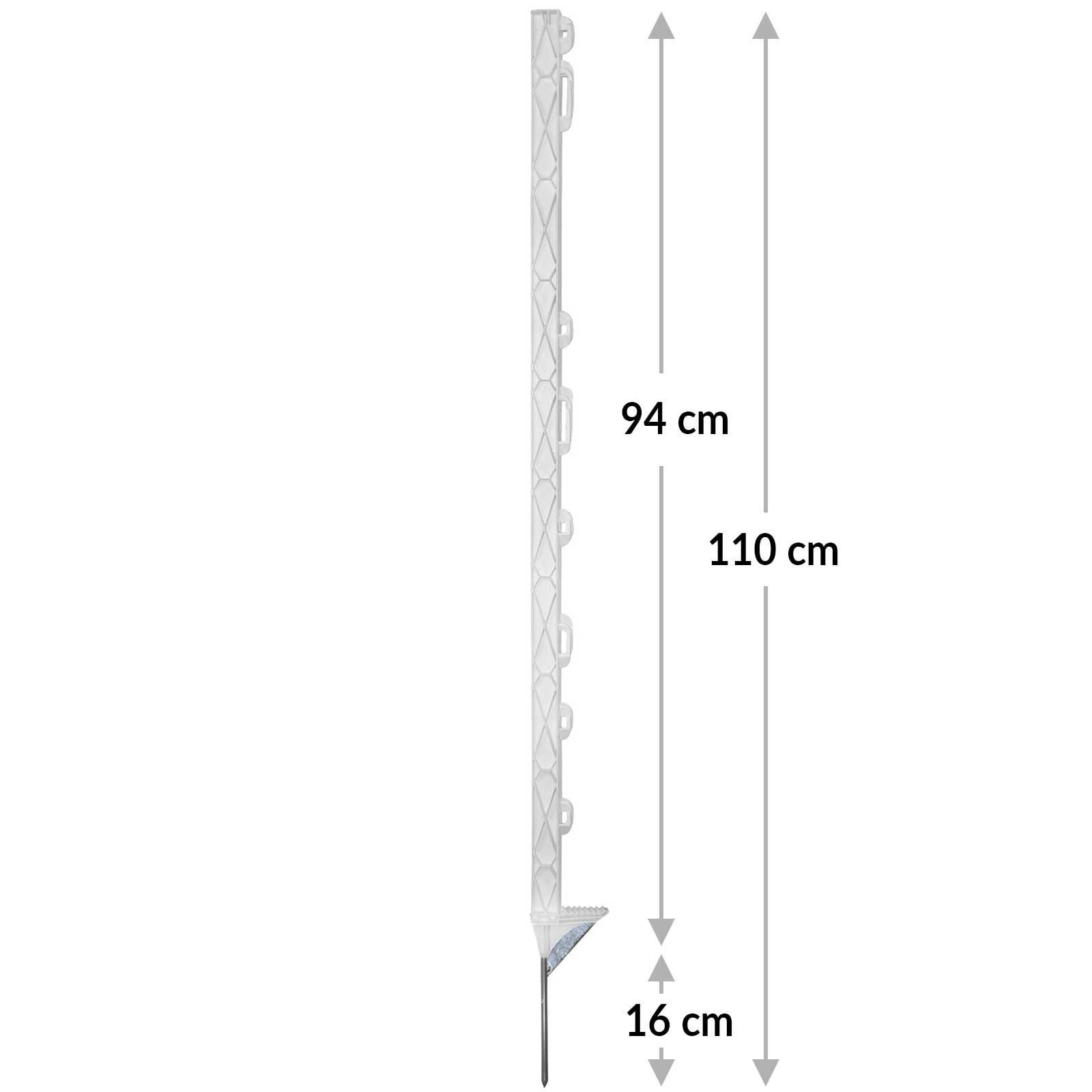 5x AKO Plastpål Titan Plus med stegförstärkning 108 cm Vit