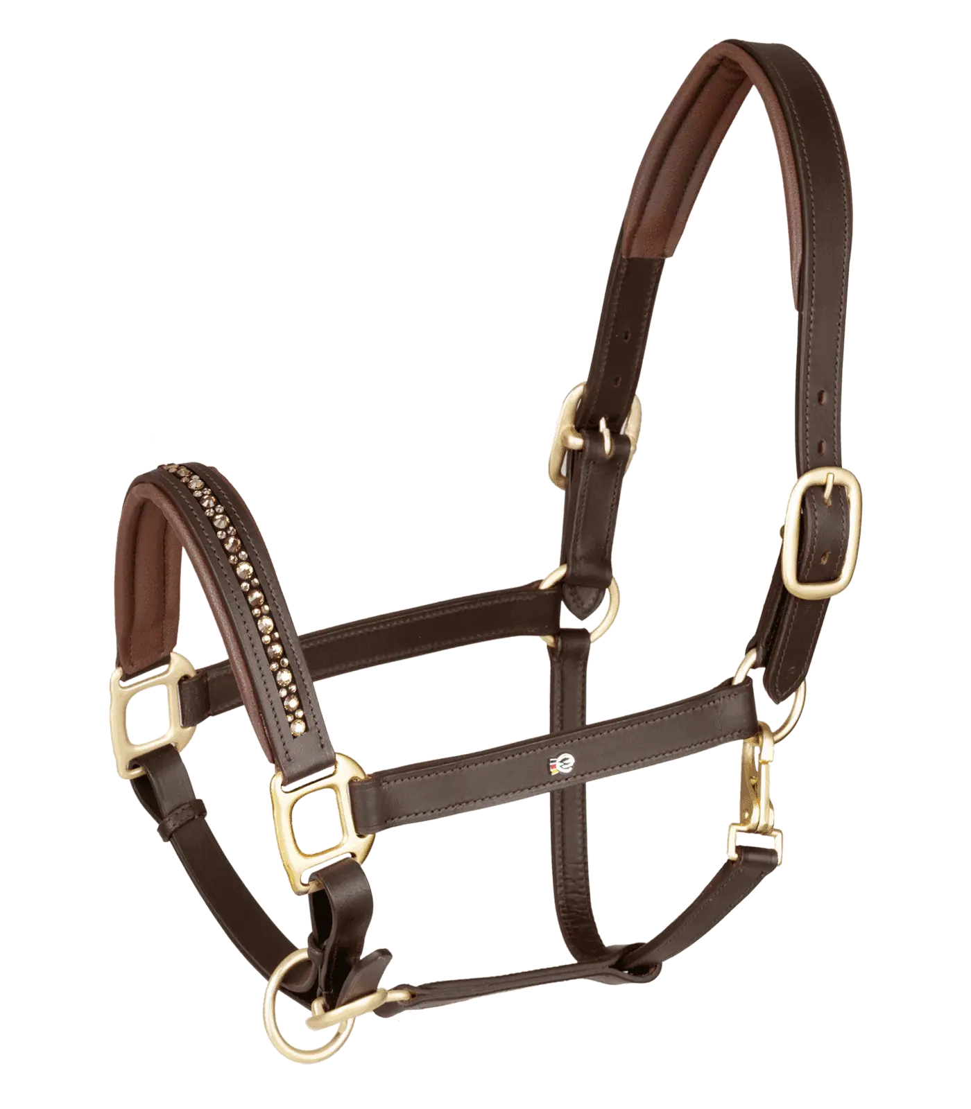 Crystal Leather Halter brown/gold COB