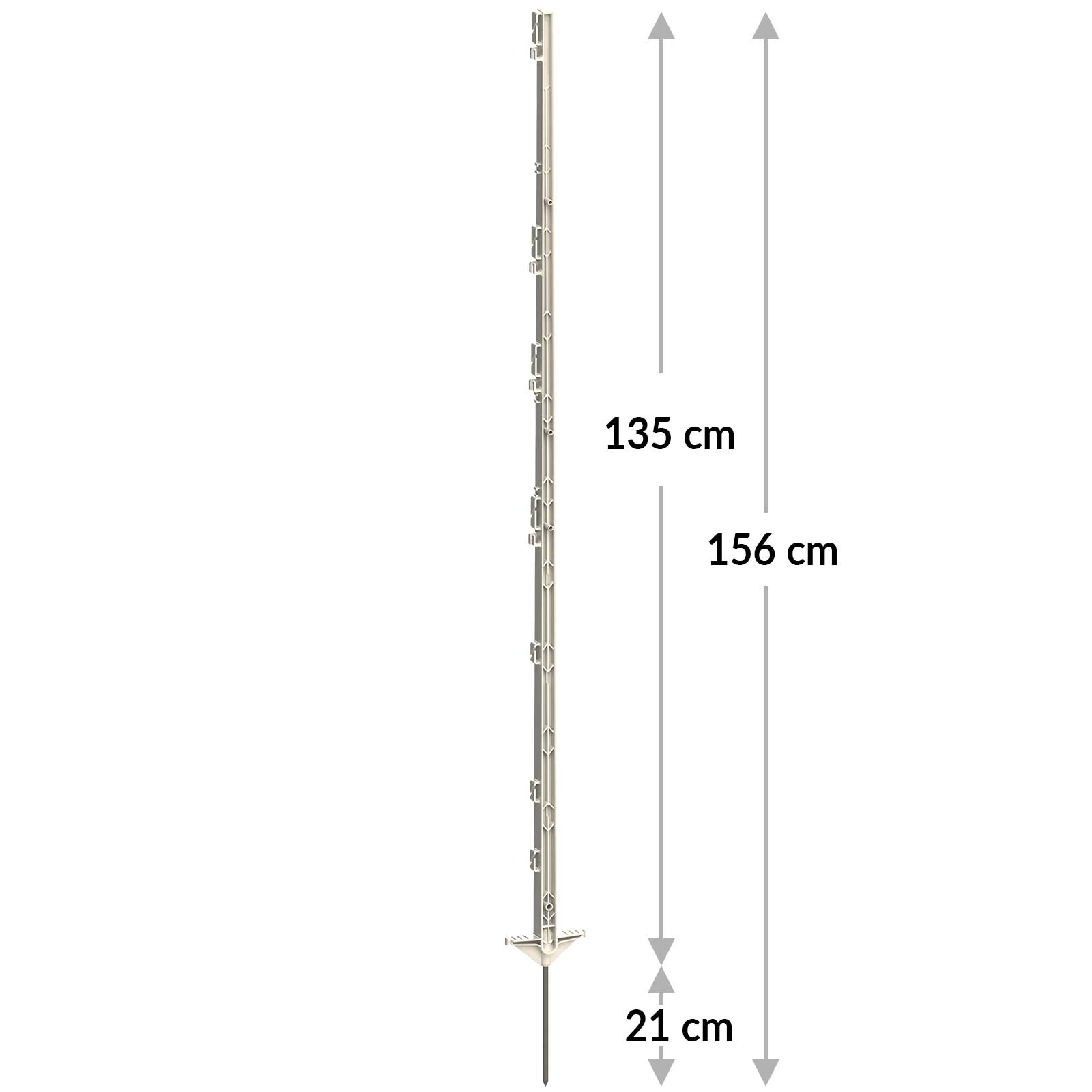 5x AKO Staketstolpe CLASSIC 156 cm, dubbla slitbanor, vit