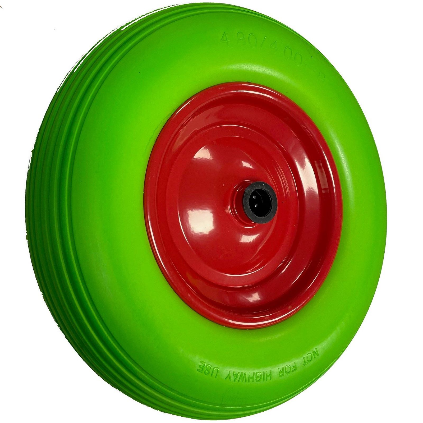Hjul för skottkärra punkteringssäkert, grönt